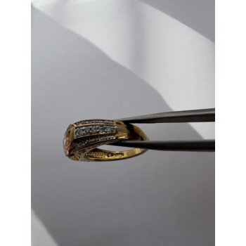 925 Sterling Silver Citrine CZ Ring Size 6.5