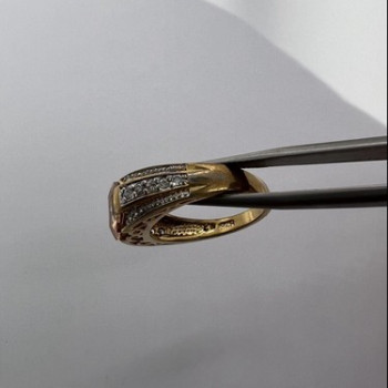 925 Sterling Silver Gold Plated Citrine & CZ Ring Size 6.5