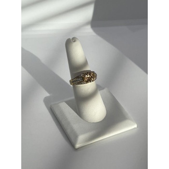 925 Sterling Silver Citrine CZ Ring Size 6.5