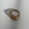 925 Sterling Silver Gold Plated Citrine & CZ Ring Size 6.5