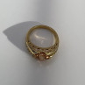 925 Sterling Silver Gold Plated Citrine & CZ Ring Size 6.5