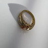 925 Sterling Silver Gold Plated Citrine & CZ Ring Size 6.5