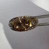 925 Sterling Silver Gold Plated Citrine & CZ Ring Size 6.5
