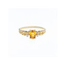 14K YELLOW GOLD CITRINE & DIAMONDS RING SIZE 8