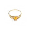 14K YELLOW GOLD CITRINE & DIAMONDS RING SIZE 8