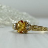 14K Yellow Gold Citrine & Diamonds Ring Size 8