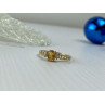 14K YELLOW GOLD CITRINE & DIAMONDS RING SIZE 8