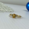 14K Yellow Gold Citrine & Diamonds Ring Size 8