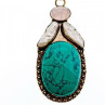 925 Sterling Silver Turquoise, Rose Quartz and Baroque Pearl Chain with Pendant