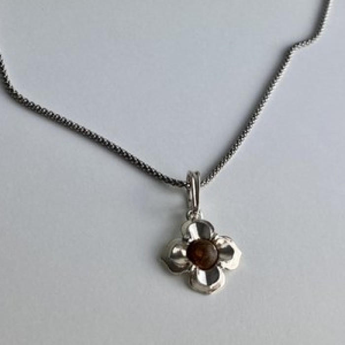 925 Sterling Silver Amber 
