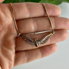 925 Sterling Silver Gold Plated White Spinel Necklace 17.7 in