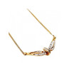 925 Sterling Silver Gold Plated White Spinel Necklace 17.7 in