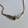 925 Sterling Silver Gold Plated White Spinel Necklace 17.7 in