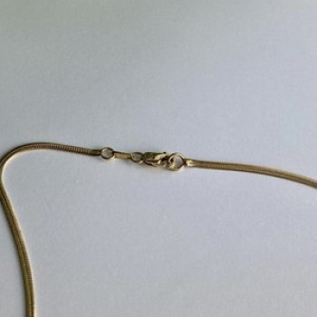 925 Sterling Silver Gold Plated White Spinel Necklace 17.7 in