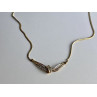 925 Sterling Silver Gold Plated White Spinel Necklace 17.7 in