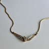 925 Sterling Silver Gold Plated White Spinel Necklace 17.7 in