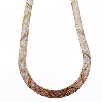 925 Sterling Silver with Gilding Necklace Italy Milor