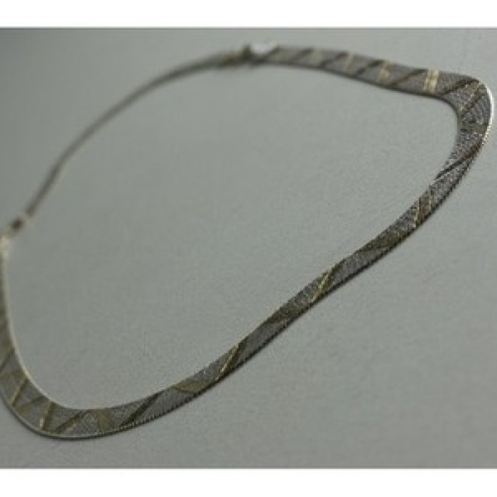 925 Sterling Silver with Gilding Necklace Italy Milor