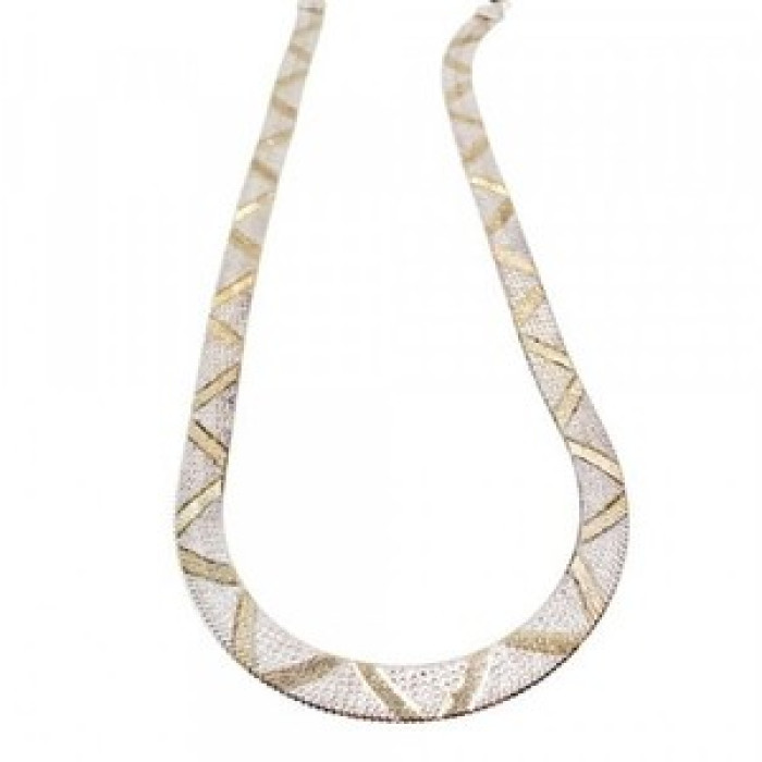 925 Sterling Silver with Gilding Necklace Italy Milor