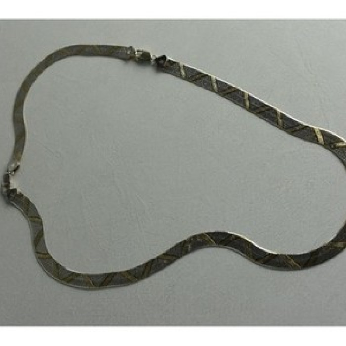 925 Sterling Silver with Gilding Necklace Italy Milor