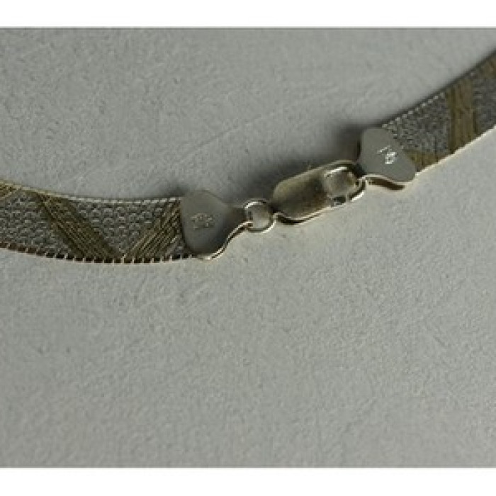 925 Sterling Silver with Gilding Necklace Italy Milor