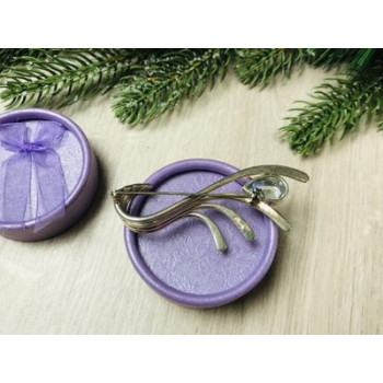 Vintage 925 Sterling Silver Topaz Brooch