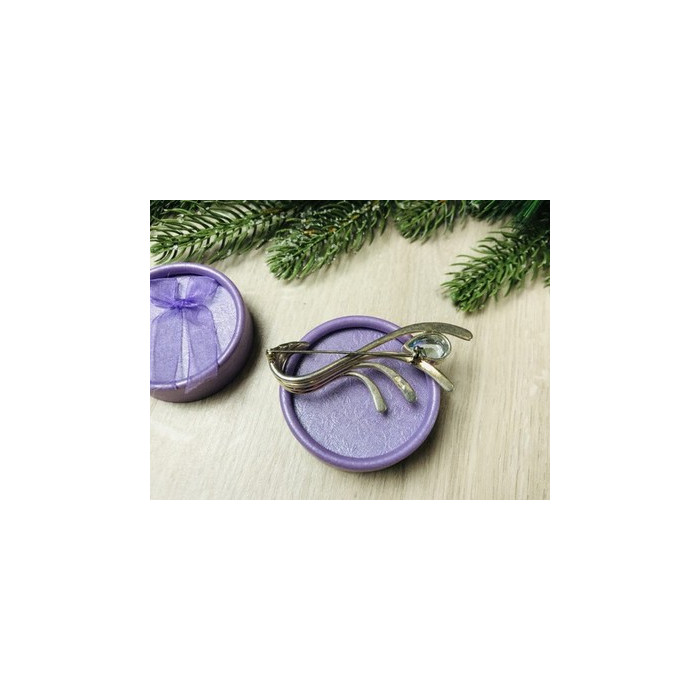 Vintage 925 Sterling Silver Topaz Brooch