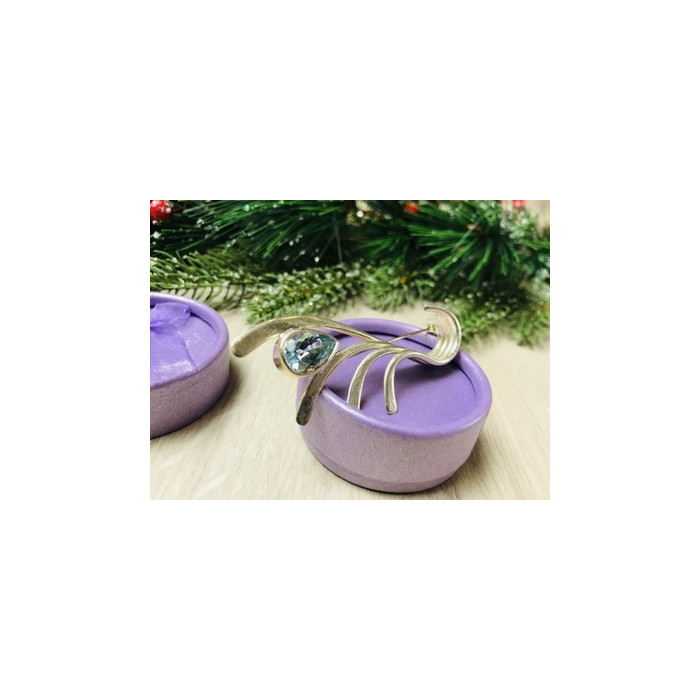 Vintage 925 Sterling Silver Topaz Brooch