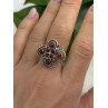 925 Sterling Silver Amber Flower Ring Size 9.5