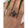 925 Sterling Silver Amber Flower Ring Size 9.5