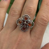 925 Sterling Silver Amber Flower Ring Size 9.5