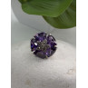 925 Sterling Silver Amethyst & Marcasite Flower Ring Size 7.5