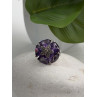925 Sterling Silver Amethyst & Marcasite Flower Ring Size 7.5