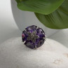 925 Sterling Silver Amethyst & Marcasite Flower Ring Size 7.5