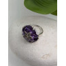 925 Sterling Silver Amethyst & Marcasite Flower Ring Size 7.5