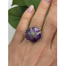925 Sterling Silver Amethyst & Marcasite Flower Ring Size 7.5