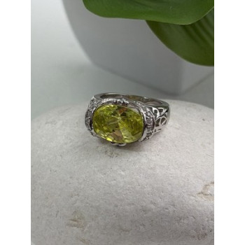Shiny 925 Sterling Silver Cz Ring Size 7