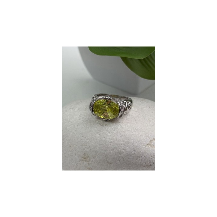 Shiny 925 Sterling Silver Cz Ring Size 7