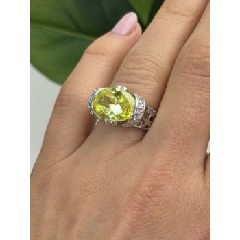 Shiny 925 Sterling Silver Cz Ring Size 7