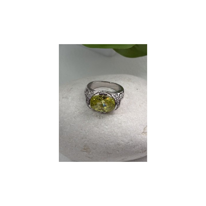 Shiny 925 Sterling Silver Cz Ring Size 7