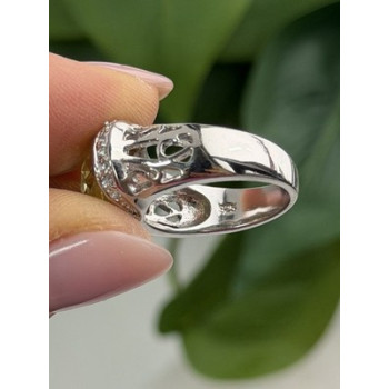 Shiny 925 Sterling Silver Cz Ring Size 7