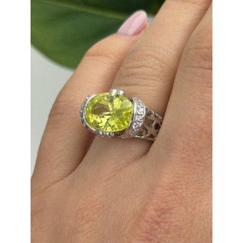 Shiny 925 Sterling Silver Cz Ring Size 7