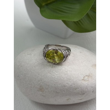 Shiny 925 Sterling Silver Cz Ring Size 7