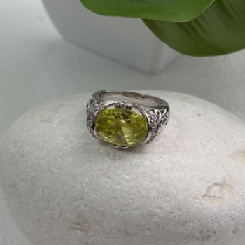 Shiny 925 Sterling Silver Cz Ring Size 7