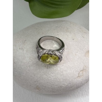 Shiny 925 Sterling Silver Cz Ring Size 7