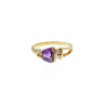 14K YELLOW GOLD TOURMALINE & DIAMONDS RING SIZE 3