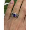 925 Sterling Silver Amethyst & Marcasite Ring Size 6.5