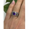 925 Sterling Silver Amethyst & Marcasite Ring Size 6.5