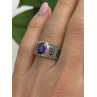 925 Sterling Silver Amethyst & Marcasite Ring Size 6.5