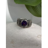 925 Sterling Silver Amethyst & Marcasite Ring Size 6.5